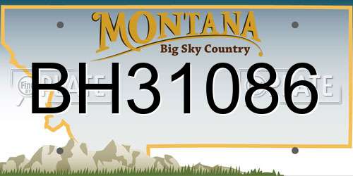 BH31086 Montana License Plate