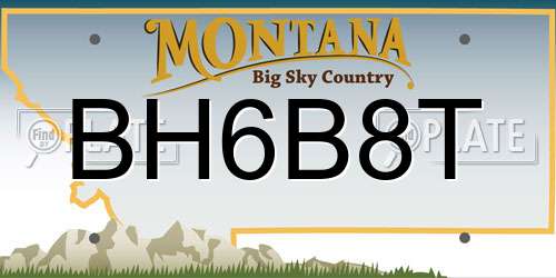 BH6B8T Montana License Plate