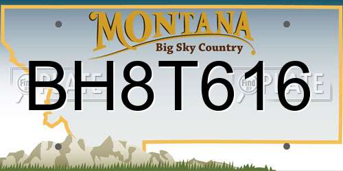 BH8T616 Montana License Plate
