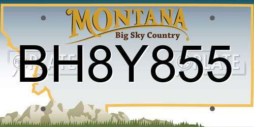 BH8Y855 Montana License Plate
