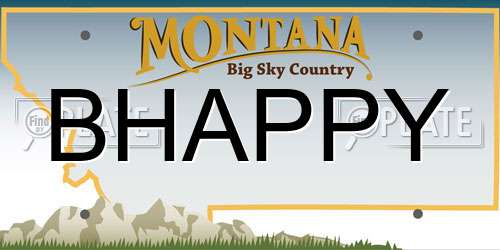 BHAPPY Montana License Plate
