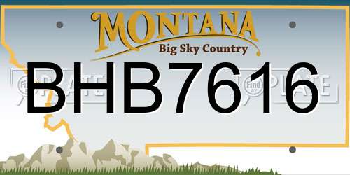 BHB7616 Montana License Plate