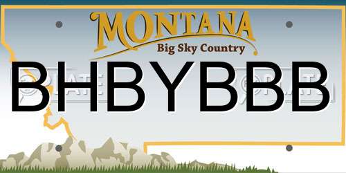 BHBYBBB Montana License Plate