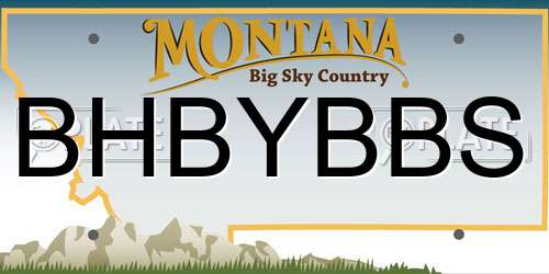 BHBYBBS Montana License Plate