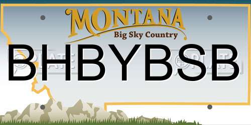BHBYBSB Montana License Plate