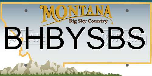 BHBYSBS Montana License Plate