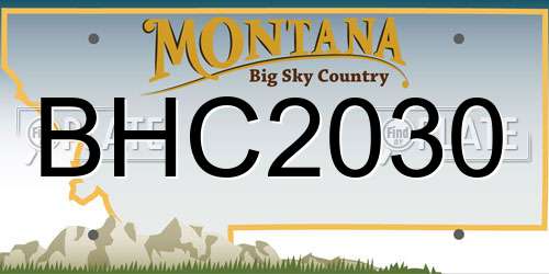 BHC2030 Montana License Plate