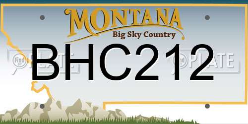 BHC212 Montana License Plate