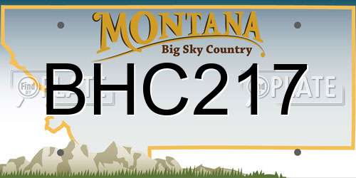 BHC217 Montana License Plate