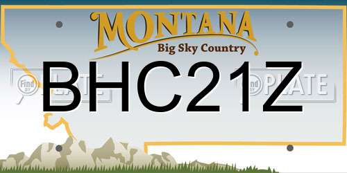 BHC21Z Montana License Plate