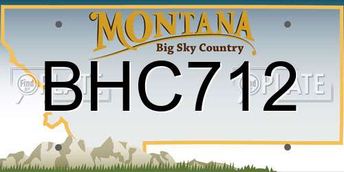 BHC712 Montana License Plate