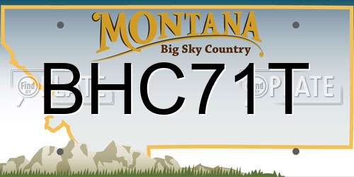 BHC71T Montana License Plate