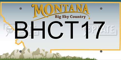 BHCT17 Montana License Plate