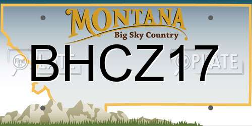 BHCZ17 Montana License Plate