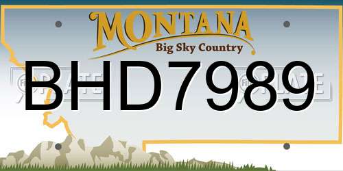 BHD7989 Montana License Plate