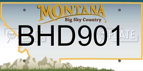 BHD901 Montana License Plate