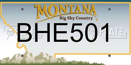 BHE501 Montana License Plate