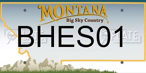 BHES01 Montana License Plate
