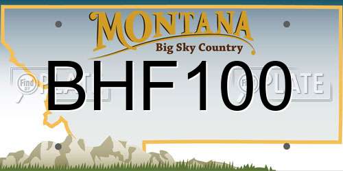 BHF100 Montana License Plate