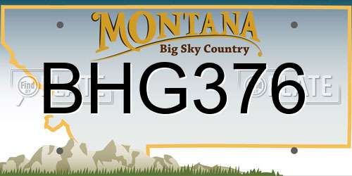 BHG376 Montana License Plate