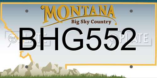BHG552 Montana License Plate