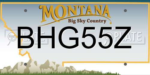 BHG55Z Montana License Plate