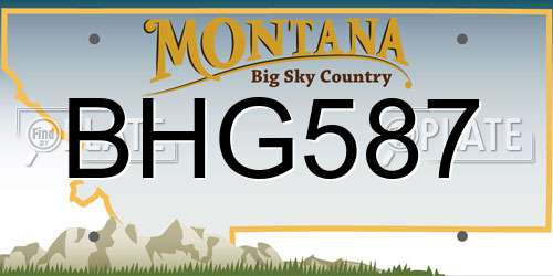 BHG587 Montana License Plate