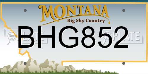 BHG852 Montana License Plate