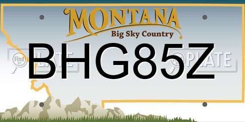 BHG85Z Montana License Plate