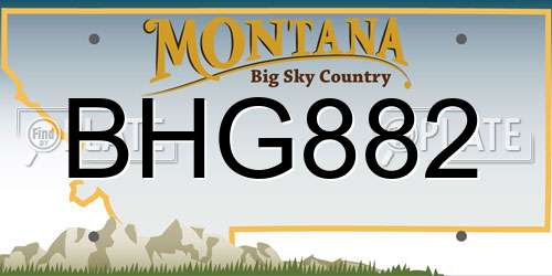 BHG882 Montana License Plate