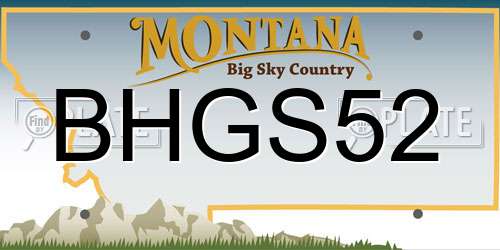 BHGS52 Montana License Plate
