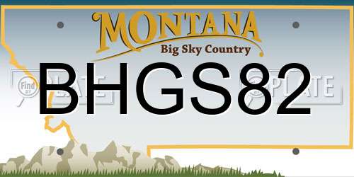 BHGS82 Montana License Plate
