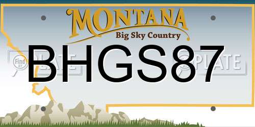 BHGS87 Montana License Plate
