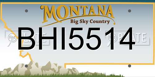 BHI5514 Montana License Plate