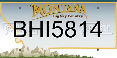 BHI5814 Montana License Plate