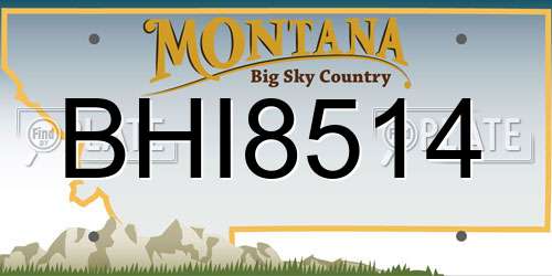 BHI8514 Montana License Plate