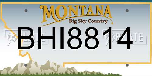 BHI8814 Montana License Plate