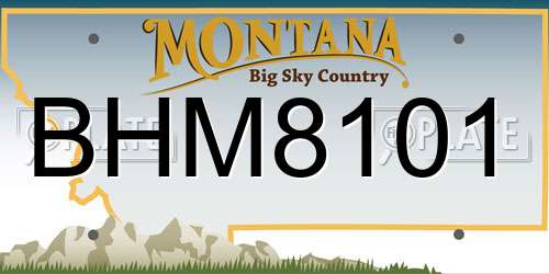 BHM8101 Montana License Plate