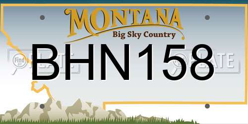 BHN158 Montana License Plate