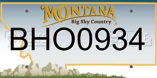 BHO0934 Montana License Plate