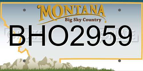 BHO2959 Montana License Plate