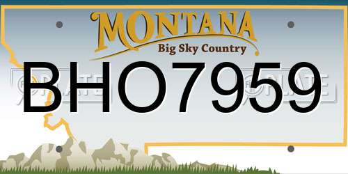 BHO7959 Montana License Plate