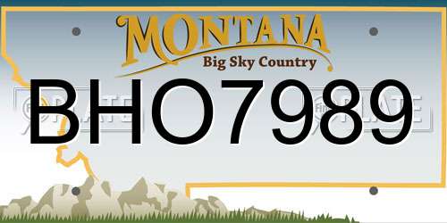 BHO7989 Montana License Plate