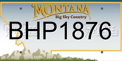 BHP1876 Montana License Plate