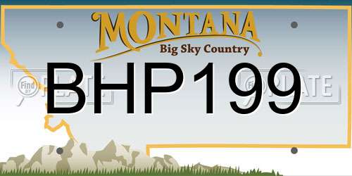 BHP199 Montana License Plate