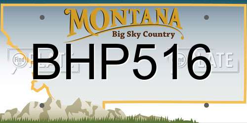 BHP516 Montana License Plate