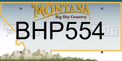 BHP554 Montana License Plate