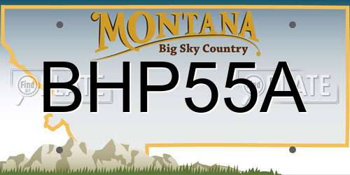 BHP55A Montana License Plate