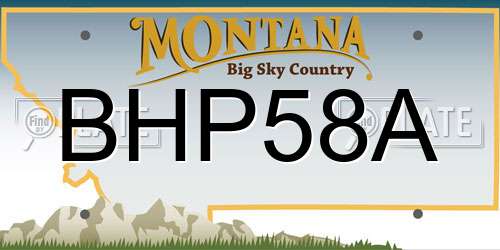 BHP58A Montana License Plate