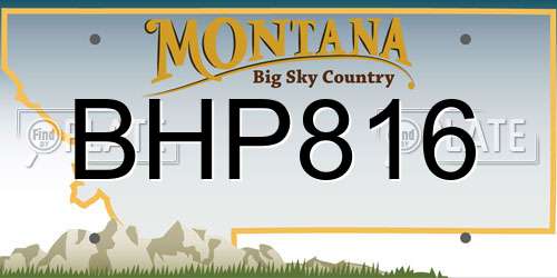 BHP816 Montana License Plate